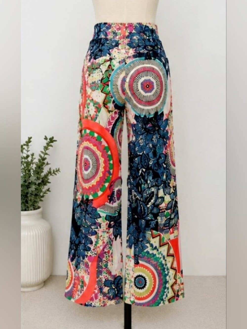 Wide-Leg Printed Palazzo Pants - Multicolor